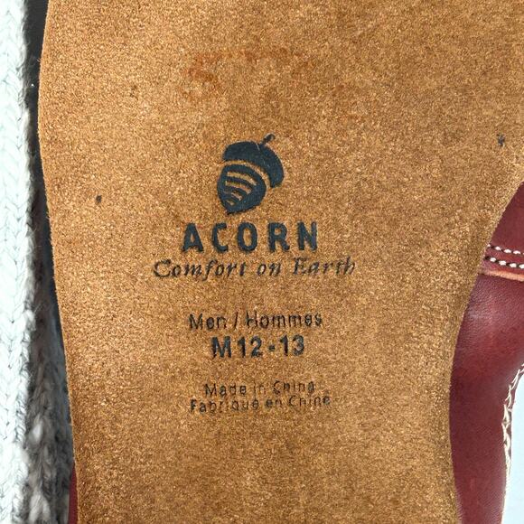 Acorn Men's Original Sock Gray Ragg Wool Cloud Cushion Slippers Size 12-13 - Picture 7 of 8